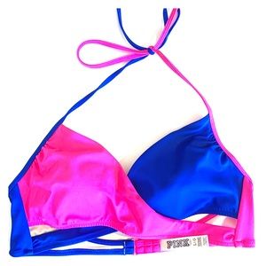VS Pink color-block bikini top 💙💖